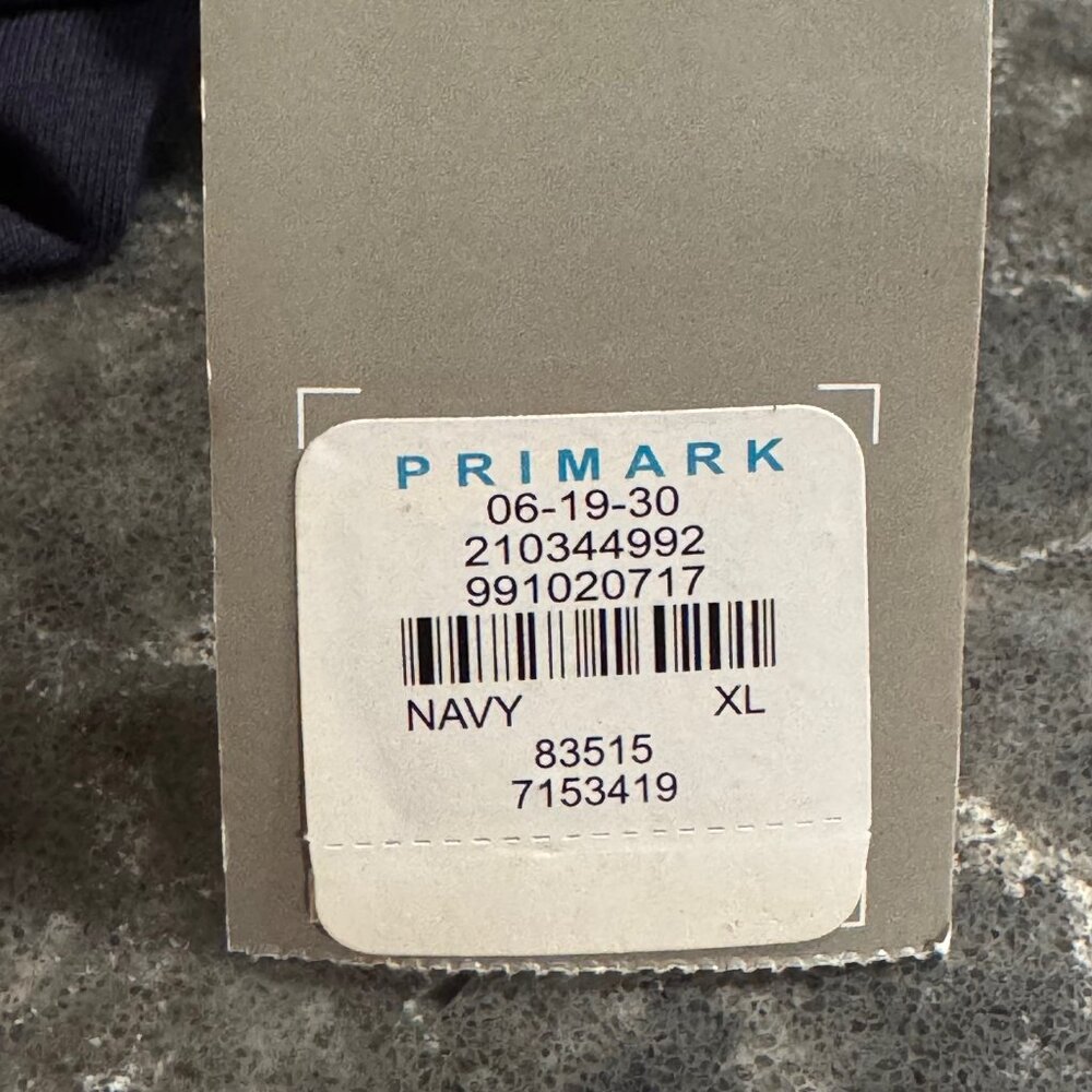 NEW 2 Primark Navy Tagless Crewneck T-Shirts (XL)- Regular Fit - Picture 11 of 11